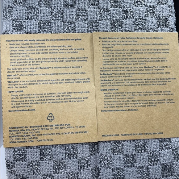 Norwex Bathroom Scrub Mitt in Graphite Brand New. - Picture 4 of 8